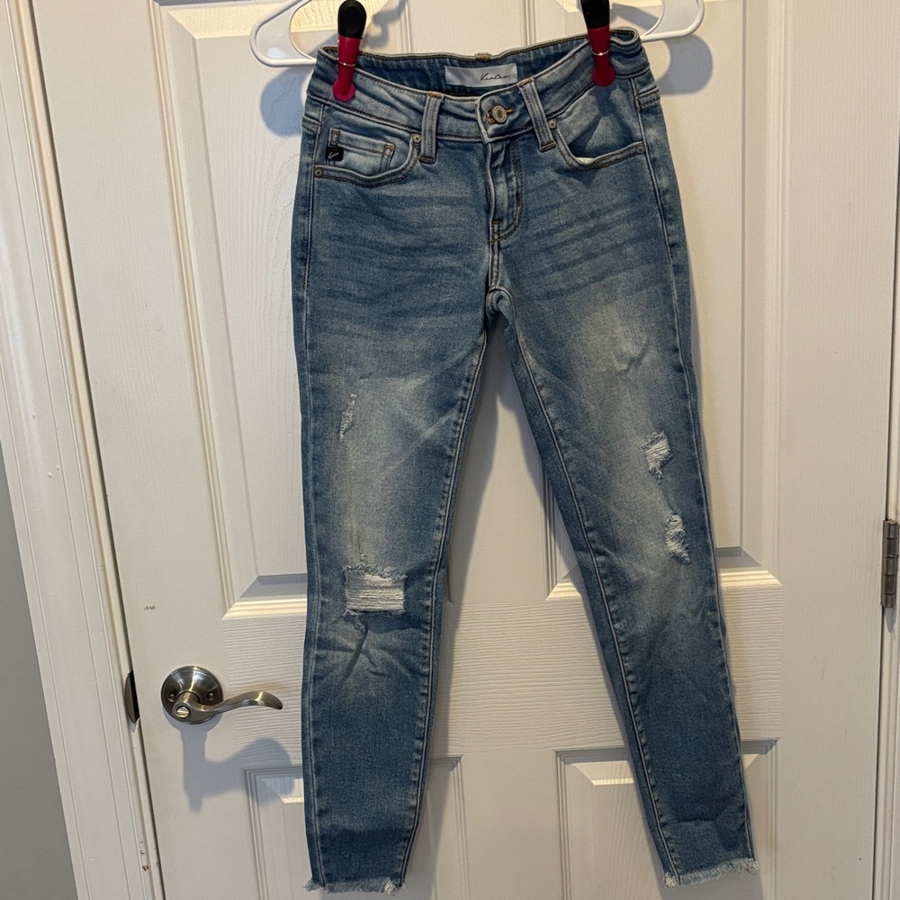 KanCan Faded Blue Distressed Skinny Jeans